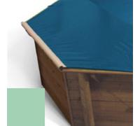 Bache a barres amande pour piscine bois Hexa Original 412 x 412