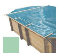 Bache à barres amande pour piscine bois original 637 x 412