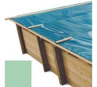 Bache à barres amande pour piscine bois original 800 x 400