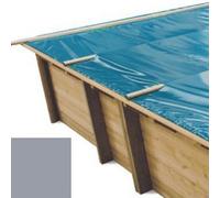 Bache à barres gris pour piscine bois original 834 x 490