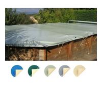 Bâche à barres piscine bois Palmera 6.15 m x 4.05 m