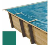 Bâche à barres vert pour piscine bois original 620 x 420 - Evora+ - 800009