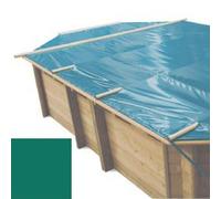 Bache à barres vert pour piscine bois original 727 x 400