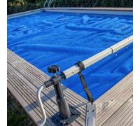 Bâche à bulles Eco+ 12 x 6 m - 500 microns - Bordée 2 côtés- bleu - Bâche à bulles prédécoupée