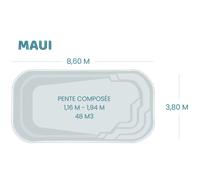 Bâche à bulles pour piscine Aboral - Maupiti - Geobubble bleu 500 microns bordée 4 cotés