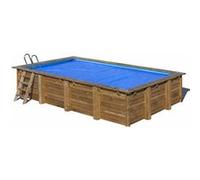Bâche été à bulles pour piscine bois rectangle 4 pans Mint