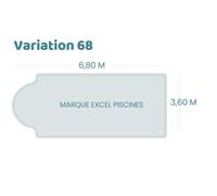 Bâche à bulles pour piscine Excel Piscines - Variation 68 - Sol+Guard transparente 500 microns bordée 4 côtés