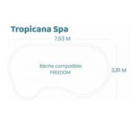 Bâche à bulles pour piscine Freedom - Tropicana Spa - Geobubble bleu 500 microns bordée 4 cotés