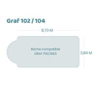 Bâche à bulles pour piscine Graf - Graf 102-104 - Sol+Guard transparente 500 microns bordée 4 côtés