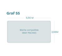 Bâche à bulles pour piscine Graf - Graf 55 - Sol+Guard transparente 500 microns bordée 4 côtés