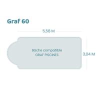 Bâche à bulles pour piscine Graf - Graf 60 - Geobubble bleu 500 microns bordée 4 cotés