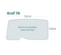 Bâche à bulles pour piscine Graf - Graf 76 - Sol+Guard transparente 500 microns bordée 4 côtés