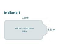 Bâche à bulles pour piscine Ibiza - Indiana 1 Ou Riviera - Geobubble bleu 500 microns bordée 4 cotés