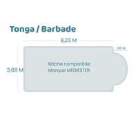 Bâche à bulles pour piscine Mediester - Tonga Ou Barbade - Sol+Guard transparente 500 microns bordée 4 côtés