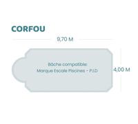 Bâche à bulles pour piscine Pid - Corfou - Geobubble bleu 500 microns bordée 4 cotés