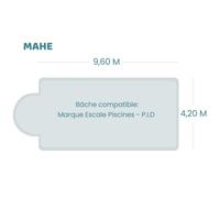Bâche à bulles pour piscine Pid - Mahe - Sol+Guard transparente 500 microns bordée 4 côtés