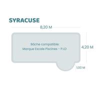 Bâche à bulles pour piscine Pid - Syracuse - Sol+Guard transparente 500 microns bordée 4 côtés