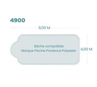 Bâche à bulles pour piscine Provence Polyester - 4900 - Geobubble bleu 500 microns bordée 4 cotés