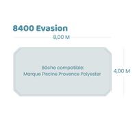 Bâche à bulles pour piscine Provence Polyester - 8400 Evasion - Geobubble bleu 500 microns bordée 4 cotés