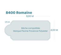 Bâche à bulles pour piscine Provence Polyester - 8400 Romaine - Sol+Guard transparente 500 microns bordée 4 côtés