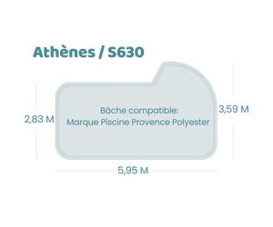 Bâche à bulles pour piscine Provence Polyester - Athenes - Sol+Guard transparente 500 microns bordée 4 côtés
