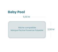 Bâche à bulles pour piscine Provence Polyester - Baby Pool - Geobubble bleu 500 microns bordée 4 cotés