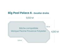 Bâche à bulles pour piscine Provence Polyester - Bigpool Palace A - Sol+Guard transparente 500 microns bordée 4 côtés