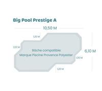 Bâche à bulles pour piscine Provence Polyester - Bigpool Prestige A - Geobubble bleu 500 microns bordée 4 cotés