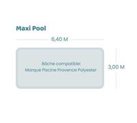 Bâche à bulles pour piscine Provence Polyester - Maxipool - Geobubble bleu 500 microns bordée 4 cotés