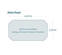 Bâche à bulles pour piscine Provence Polyester - Minipool - Sol+Guard transparente 500 microns bordée 4 côtés