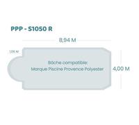 Bâche à bulles pour piscine Provence Polyester - S 1050 R - Sol+Guard transparente 500 microns bordée 4 côtés