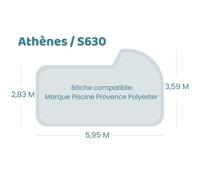 Bâche à bulles pour piscine Provence Polyester - S 630 - Geobubble bleu 500 microns bordée 4 cotés