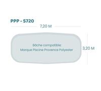 Bâche à bulles pour piscine Provence Polyester - S 720 - Geobubble bleu 500 microns bordée 4 cotés