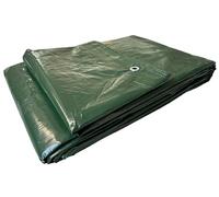 Bâche anti-déchirure imperméable pour toiture en polyéthylène multi-usage (3 x 3 mètres, vert 110 g/m²)
