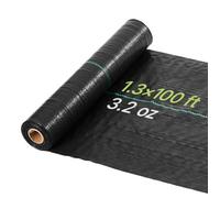 VEVOR Toile de Paillage 0,4x30,5 m Bâche Anti Mauvaise Herbe 90 g/m² Géotextile Anti Repousse Tissé PP pour Protection Contre Mauvaises Herbes, Couverture Sol, Jardin, Potager, Parterres Fleurs, Noir