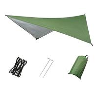 Bâche Anti-Pluie Hamac, Camping Bâche Rain Tarp, Tente étanche Anti-UV Léger Portatif pour Voyage Plage Randonnée Camping en Plein Air, avec Sac Rangement+Corà Vent +Clous au Sol