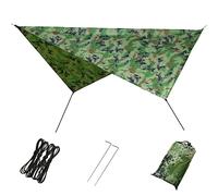 Bâche Anti-Pluie Hamac, Camping Bâche Rain Tarp, Tente étanche Anti-UV Léger Portatif pour Voyage Plage Randonnée Camping en Plein Air, avec Sac Rangement+Corà Vent +Clous au Sol