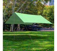 Bâche Anti-Pluie Tarp Toile de Tente Abri de Camping Sac de Transport Polyester Imperméable 3 x 3 m Vert