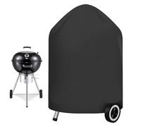 Bache Barbecue Exterieur Noir Housse BBQ Exterieur Rond Imperméable Protection Barbecue avec Cordon de Serrage, Ø 70 cm x H 96 cm