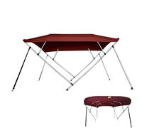Bache Bateau de Bimini à 4 Arches, Toile Oxford 600D de Qualité Marine avec Mâts de Support Arrière, Armature en Aluminium, Imperméable et Pare-Soleil(Blue,210-230cm/83-90in)
