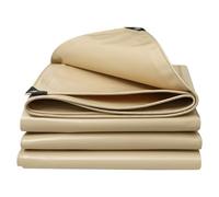 Bâche Beige Heavy Duty 500g/m² 1x1m 2x2m Bâche de Protection, Bâche Multi-Usages en PVC avec Oeillets pour Couvrir et Protéger Voiture, Bois et Matériaux de Construction(1.8x2m)