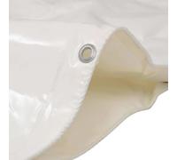 Bâche blanche 1,5 x 6 m 650 g/m² PVC | Blanc, 1,5 x 6 m, 650 g/m², œillets métalliques, résistant aux UV et à l'eau