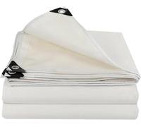 Bâche Blanche Heavy Duty PVC Bâche Toile Housse Indéchirable avec œillets en Métal 1x1m 1x1.5m 1x2m Utilisation Polyvalente pour Bateau De Tente De Camping, One Color, 2x3m(6.5ftx9.8ft)