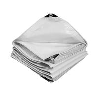 Bâche Blanche imperméable avec œillets renforcés, bâche de Sol Extra résistante pour Meubles, Jardin, Camping, abri Anti-Pluie Polyvalent (Dimensions : 5 x 7 m (16,4 pi x 23 pi))