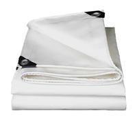 Bâche blanche imperméable Feuille de couverture de bâche en toile robuste, tente pliable et imperméable avec œillets renforcés, tapis de sol durable et bâche de protection pour remorque(1x7.5m)