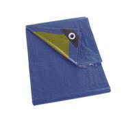 Perel Tools Bâche imperméable 5 x 8 m Polyester 70 g/m², 26 œillets, coins renforcés