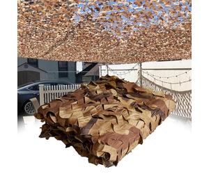 Bache Camouflage DéSert 4x7m Filet D'ombrage Extérieur Filet de Camouflage Militaire Filet de Protection Solaire pour Chasse Décoration de Fêtes à Thème Paysage Désertique Camping Jardins Terrasse