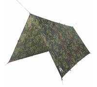 Bâche camouflage en polyester 185T avec revêtement PU, 451 x 420 cm, imperméable et coupe-vent, multifonctionnelle comme bâche de camping, bâche de tente avec sac de transport pour trekking, extérieur