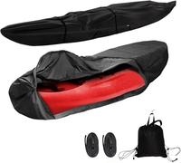 Bâche Complète, Imperméable, Résistante aux UV, au Soleil et à la Poussière, Protection pour Kayak Couverture Kayak Housse Canoë Housses pour Bateaux(Black,13FT)