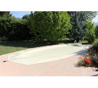 Bâche Cov'Top de Sécurité 4 Saisons | pour Piscine3x6m | Enrouleur Manuel Inclus | Couverture Beige | Unité - POOLCO